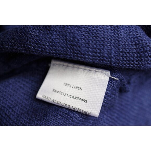 Eileen Fisher - Long Line Cardigan in Fine Linen - Ultima Blue - Oversize Sml - Picture 7 of 9